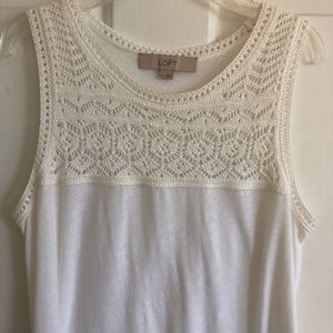 LOFT | White crochet tank